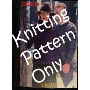 New Sirdar 5019 Cossack Sweater His Her Knitting Pattern w Larger Sizes